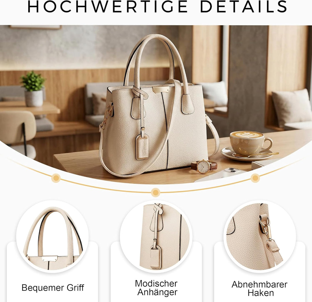 VARLIVOO Elegante Damen-Handtasche, Umhängetasche, Messenger-Tasche, Handtasche, mit verstellbarem S