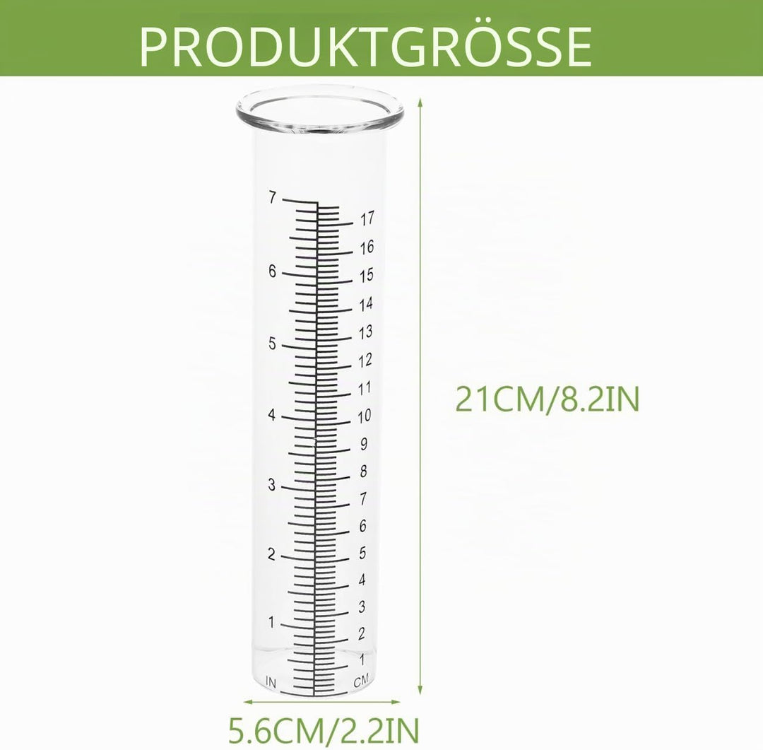 jojofuny 2stücke Glas-regenmesserrohr Für Aussenbereich Regenmesszylinder Regenwasser Messglas Regen