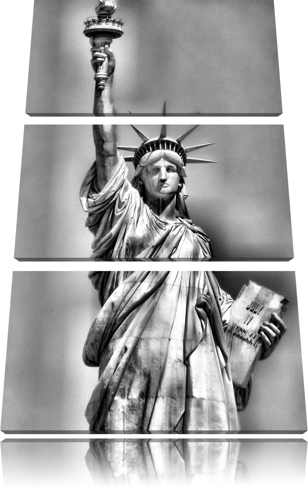 Pixxprint Freiheitsstatue als Leinwandbild/Grösse: 3 Teilig (120x80) cm/Wandbild/Kunstdruck/fertig b