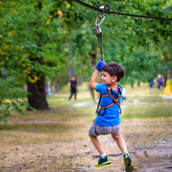 Seilrolle Slacklines, Seilrolle Mit Karabine Für Slider SlacklineMit 5 Umlenkrollen, Tragfähigkeit 2