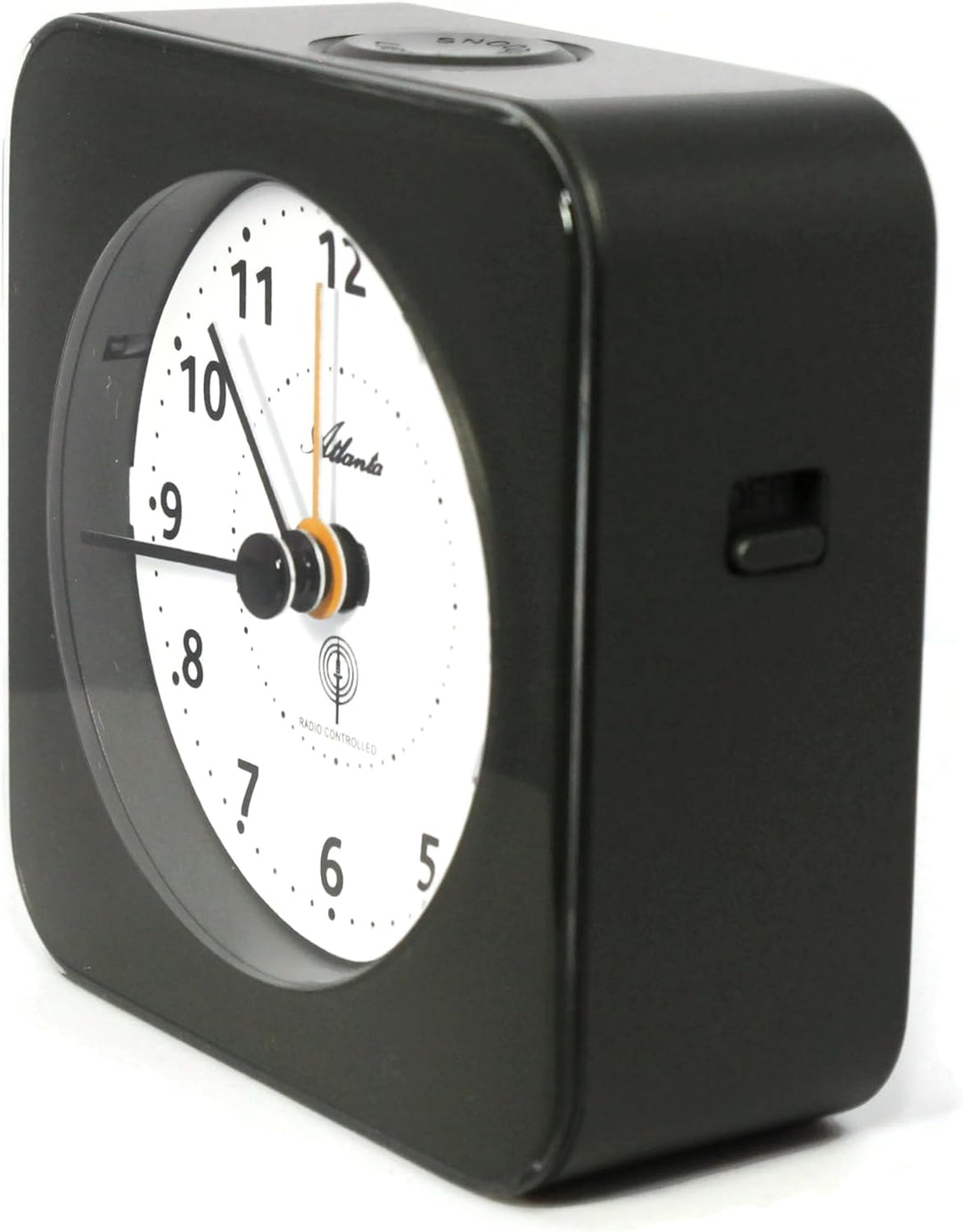 Funkwecker Reisewecker Radio Controlled Analog Licht Snooze Crescendo Zahlen - 1846/4 (Anthrazit), A