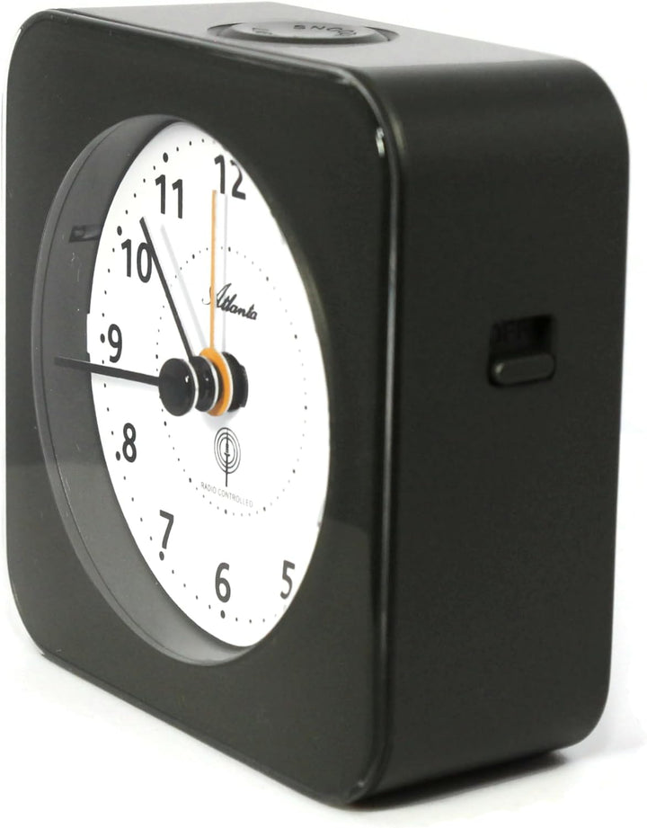 Funkwecker Reisewecker Radio Controlled Analog Licht Snooze Crescendo Zahlen - 1846/4 (Anthrazit), A