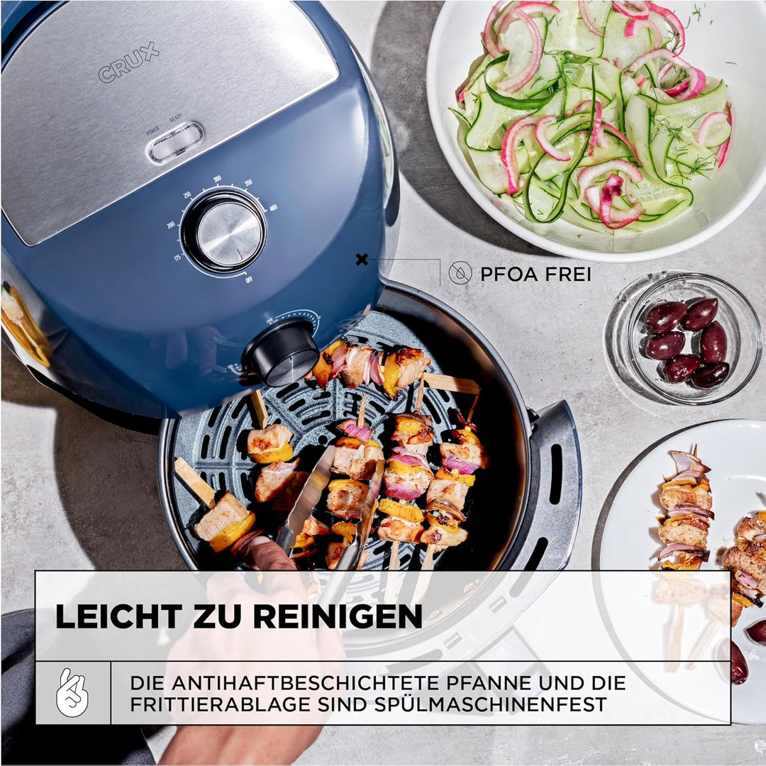 Crux 3,5 l manuelle Heissluftfritteuse, schnelleres Vorheizen, schnelles Frittieren ohne Öl, spülmas