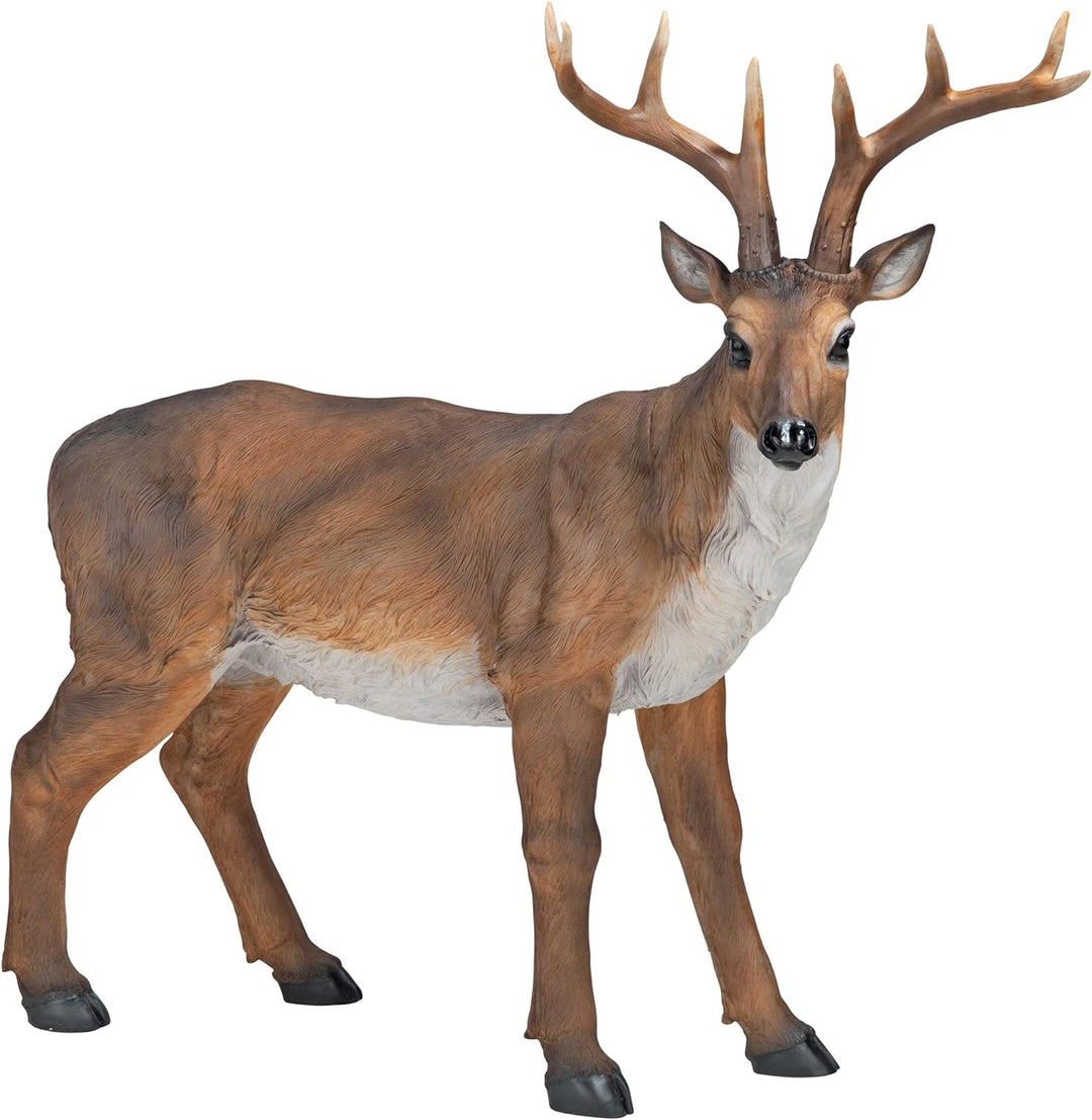 Design Toscano Buck mit dem grossen Geweih Hirschstatue, Masse: 71 x 19 x 62 cm 4.5 kg Buck mit dem