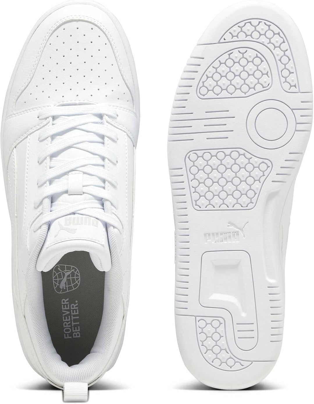PUMA Herren Rebound V6 Low Leichtathletik-Schuh 42 EU Puma White Cool Light Gray, 42 EU Puma White C