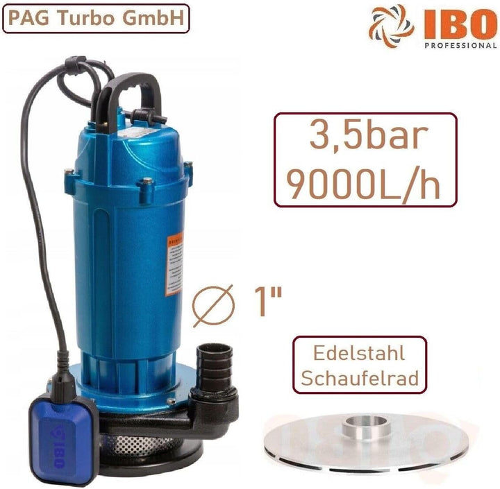 PAG-WQX - Hochdruck Zisternenpumpe Tauchpumpe Wasserpumpe Pumpe 3,5bar - 9000L/h für Gartenbewässeru