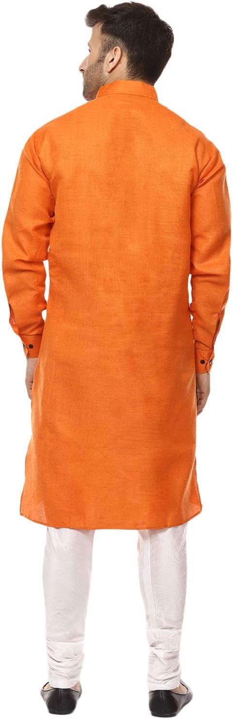 Royal Kurta Angarakha Herren Pyjama-Set aus Baumwolle 55 Orange, 55 Orange
