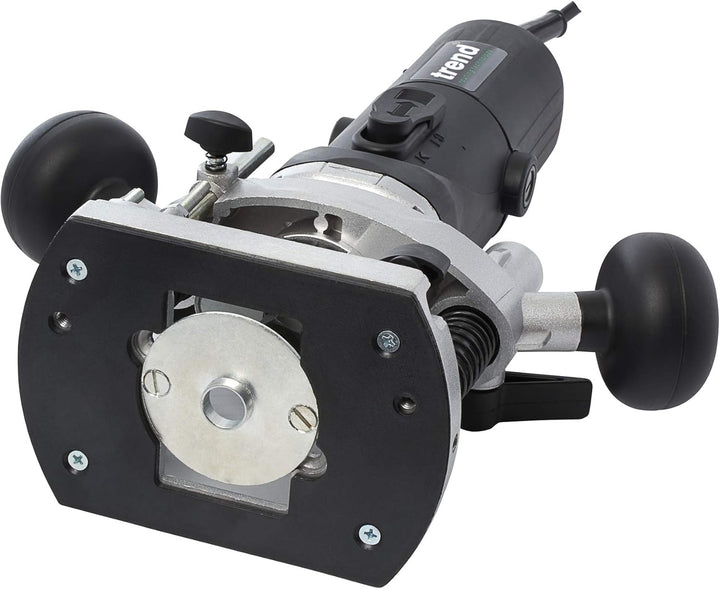 Trend 850 W 8 mm Router mit variabler Geschwindigkeit 230 V EU, 35 mm Eintauchtiefe, eingebaute Absc
