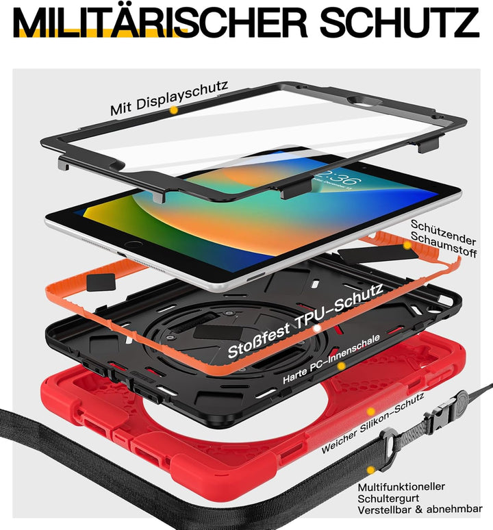 BRAECN Hülle für Neue iPad 10.2 Zoll (iPad 9./8./7. Generation), Robuste Stossfeste Schutzhülle mit