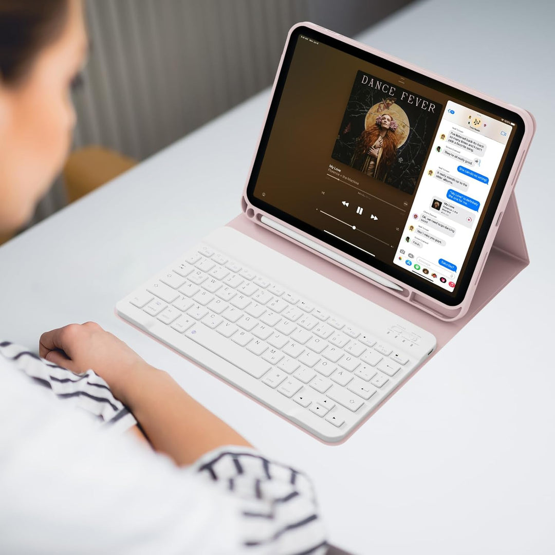 ZOPSGYU Hülle mit Tastatur für iPad (A16) 11/10 Generation (2025/2022, 11/10.9 Zoll), Schutzhülle mi