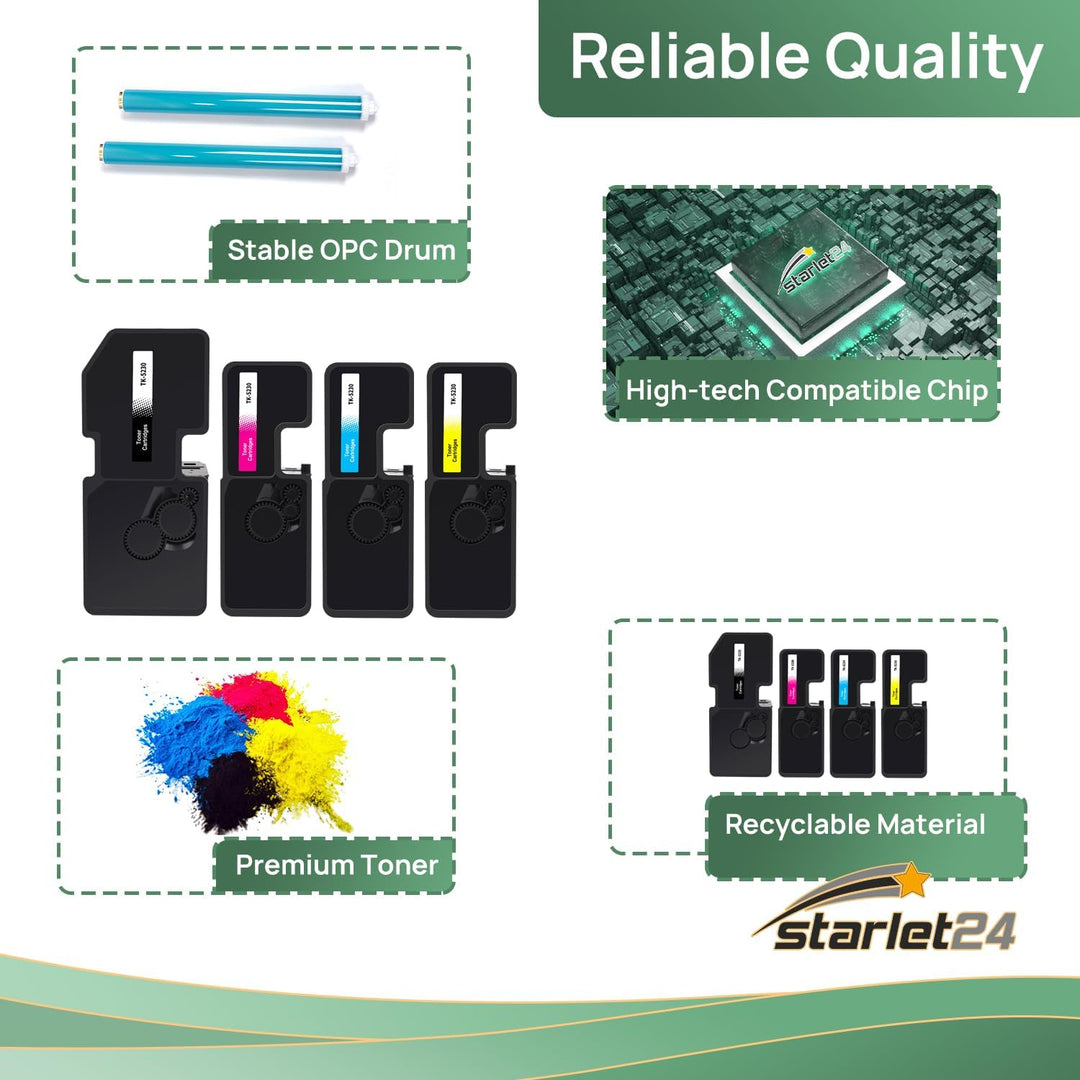 Starlet24 4X TK5230 TK-5230 Toner als Ersatz Kompatibel für Kyocera Ecosys TK5230 Toner, Toner Ecosy