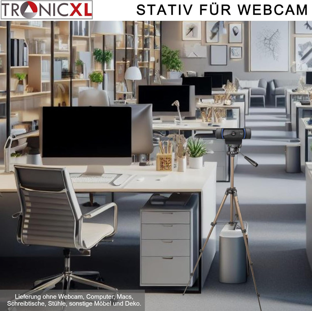 TronicXL 1,05m Tripod 19W Stativ für Webcam kompatibel mit Logitech C920 Brio 4K C925e C922x C922 C9
