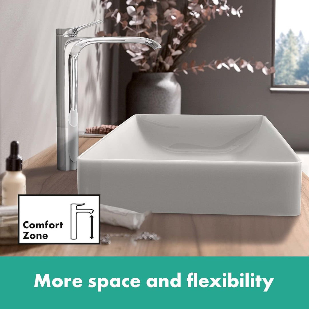 hansgrohe Waschtischarmatur Vivenis, Wasserhahn Bad mit Auslauf Höhe 250 mm, mit Zugstange, Badarmat