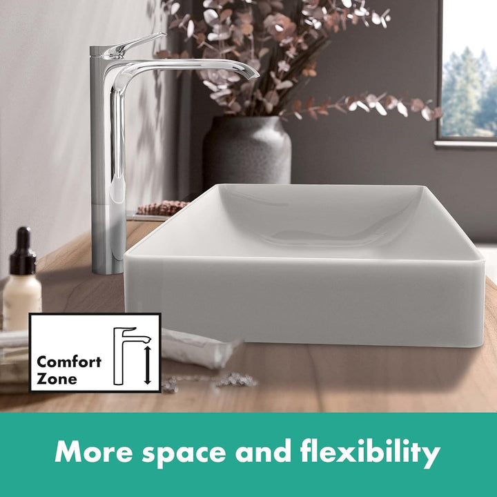 hansgrohe Waschtischarmatur Vivenis, Wasserhahn Bad mit Auslauf Höhe 250 mm, mit Zugstange, Badarmat