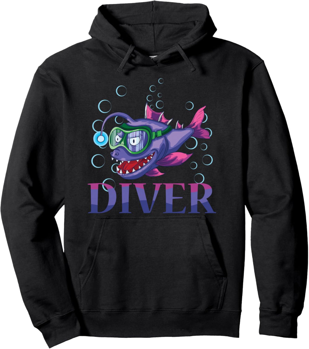 DIVER Taucherfisch Pullover Hoodie