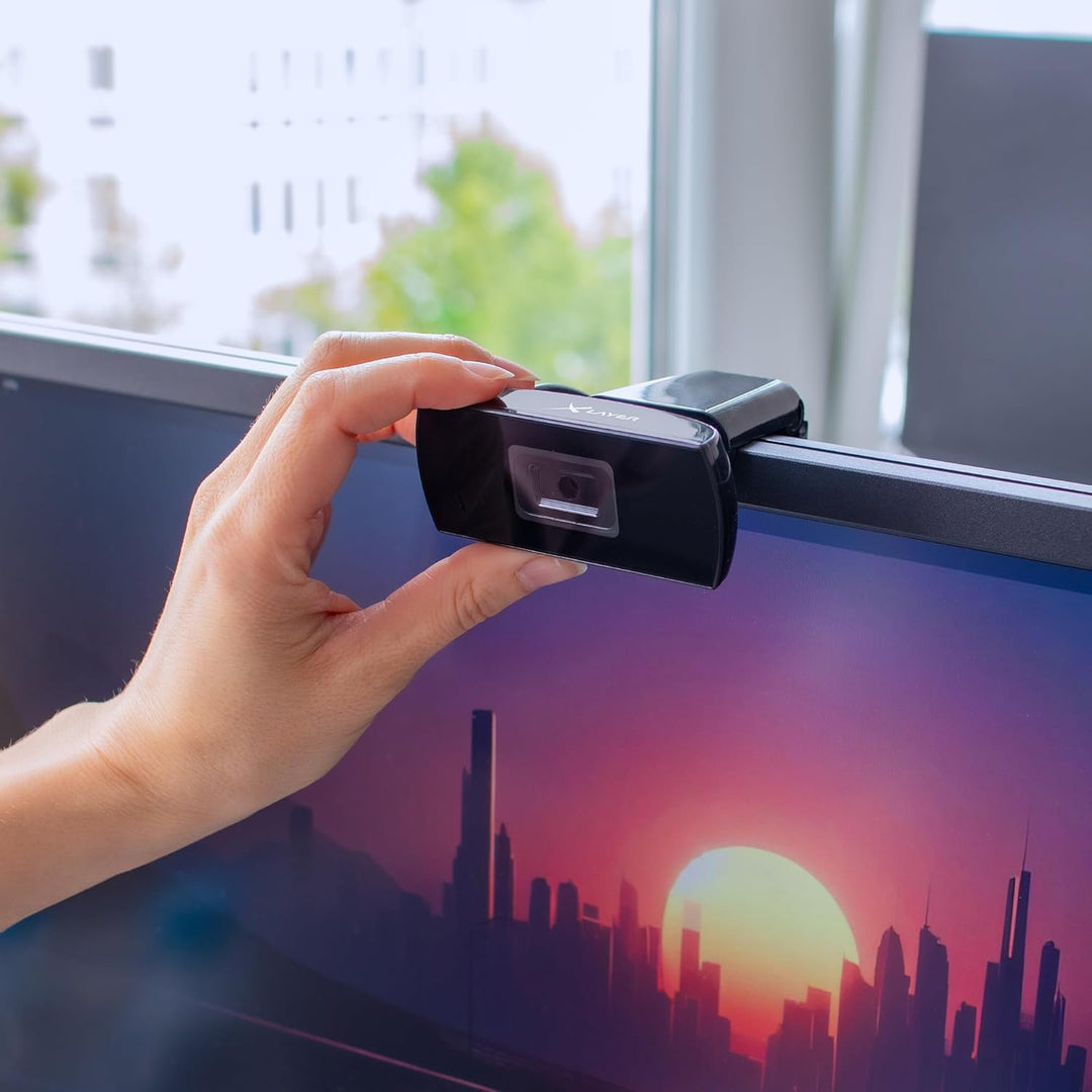 Xlayer Webcam 1080p I Full HD - Webcam mit Mikrofon I Plug & Play I Sichtfeld mit 70° I USB-Anschlus