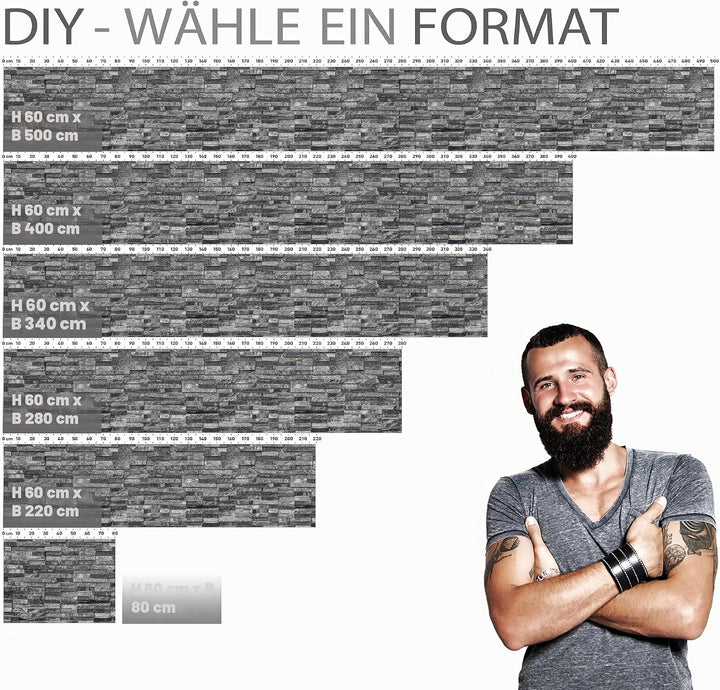 StickerProfis Küchenrückwand selbstklebend Glasoptik - STEINWAND Luxury - 1.8mm, Versteift, alle Unt