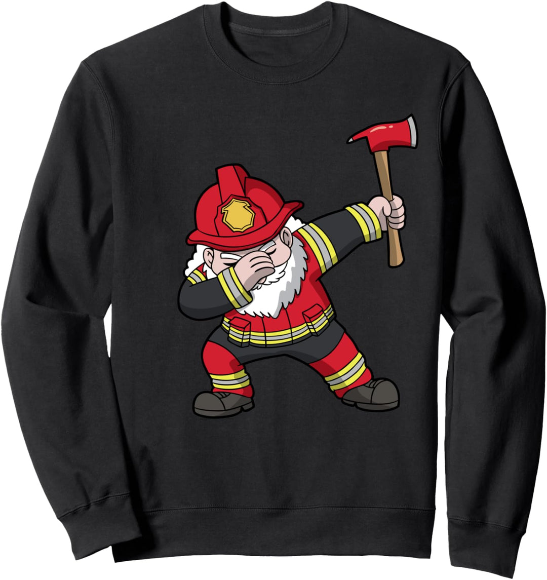 Fireman Santa Firefighter Dabbing Dance Sweatshirt