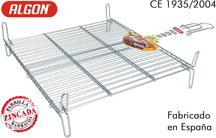 Algon Parrilla Grande Doble Grillrost, Edelstahl, Silber, 50 x 50 cm