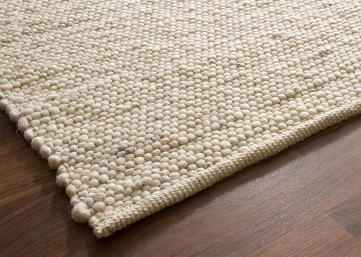 Steffensmeier Handwebteppich Gabun 100% Schurwolle Wohnzimmer im Scandi Style, Natur, Grösse 70x130