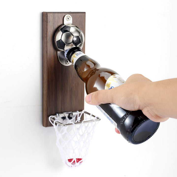 Magnetischer Kühlschrank Flaschenöffner Fussball Bier öffner Wandmontage Flaschenöffner mit Kappenfä