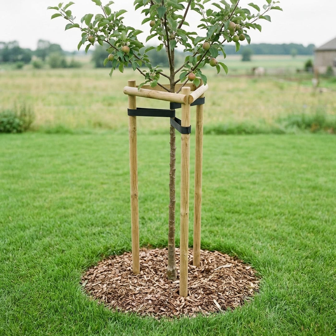 VOSS.garden Baumstützen Set 160cm, Baumpfahl, Dreibock, Baumbefestigung, Baumschutz, Rankhilfe, Baum
