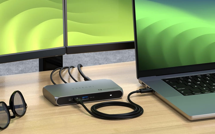 SATECHI Thunderbolt 4 Slim Hub Pro 5-in-1 Dockingstation, PD 96W, 8K- oder Dual 4K Display, 4X Thund