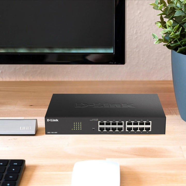 D-Link DGS-1100-16V2 16-Port Gigabit Smart Switch (10/100/1000 Mbit/S, Einfache Plug & PLAY-Installa