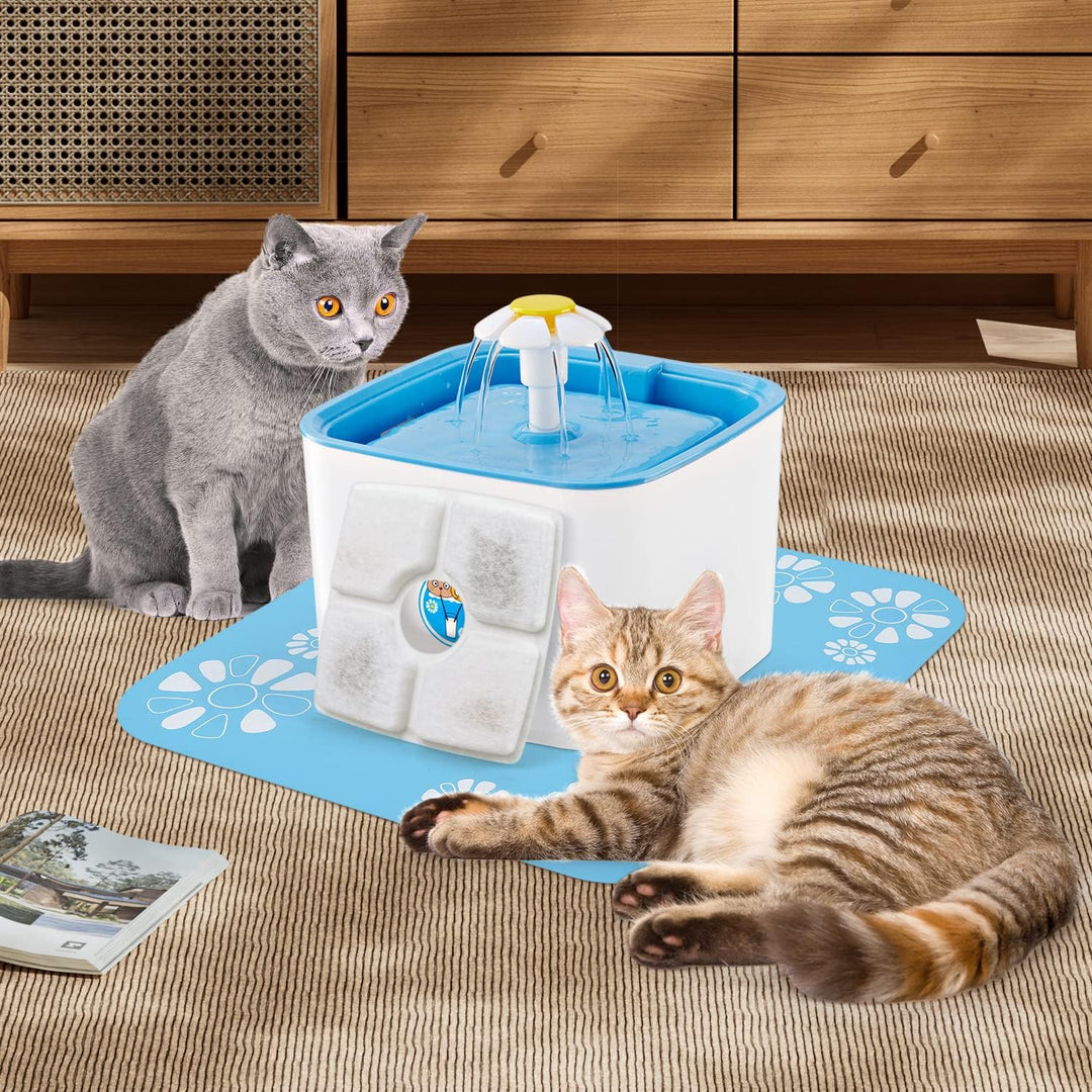 Katzenbrunnen Filter Set, 8 Stück Katzenbrunnen Filter mit 4 Stück Schwammfilter für Katzenbrunnen,