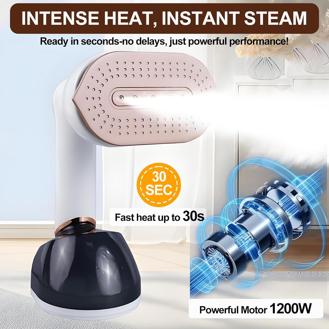 Clothes Steamer Dampfglätter 1200W, Tragbarer Dampfbürste, Metall Dampfplatte, Reise Dampfbügler mit