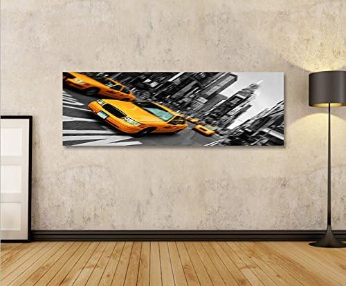 islandburner Bild Bilder auf Leinwand Yellow Cabs NYC Taxi New York City Panorama XXL Poster Leinwan