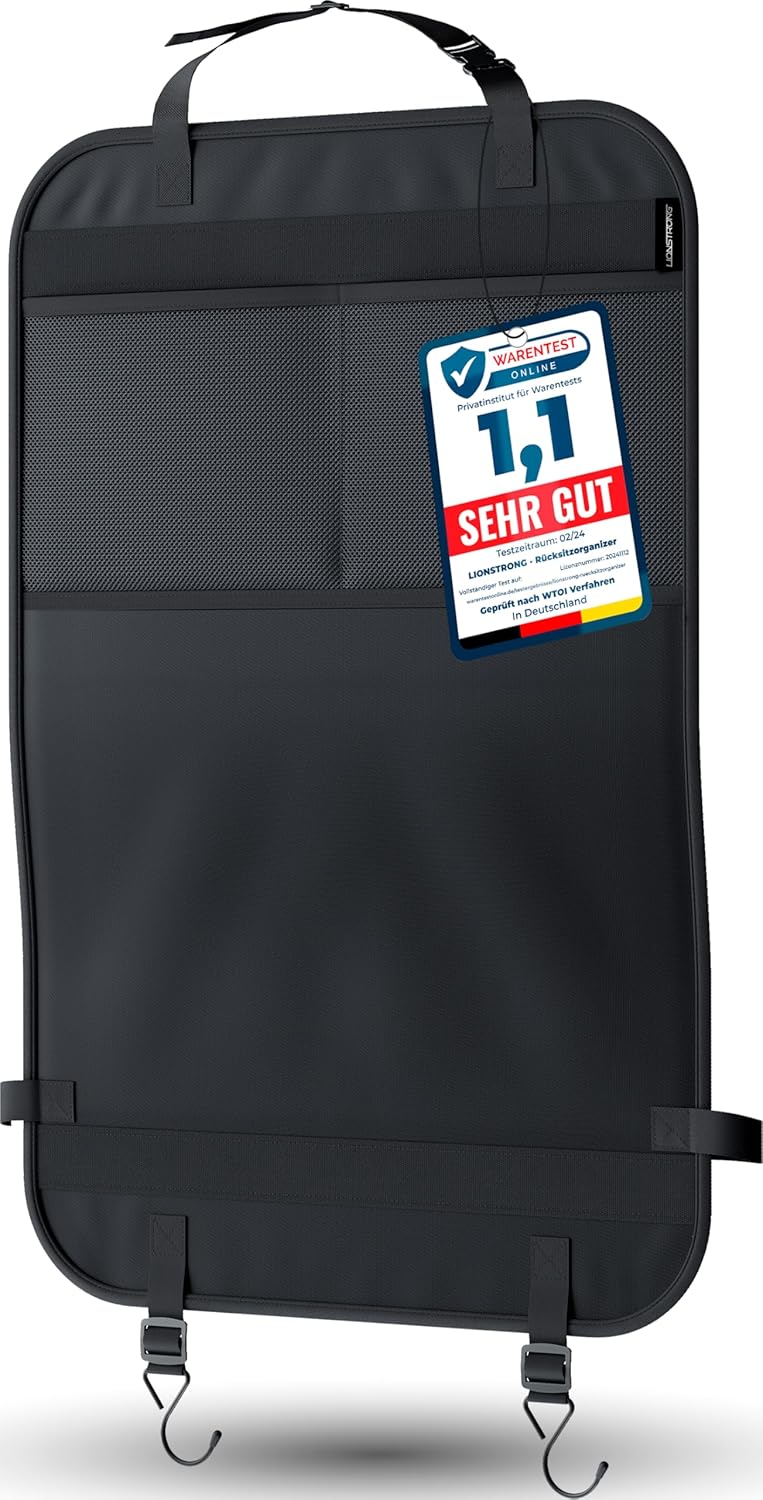 LIONSTRONG® Auto Organizer Kinder Rücksitz [wasserdicht] - Rückenlehnenschutz Auto Kinder - Autositz