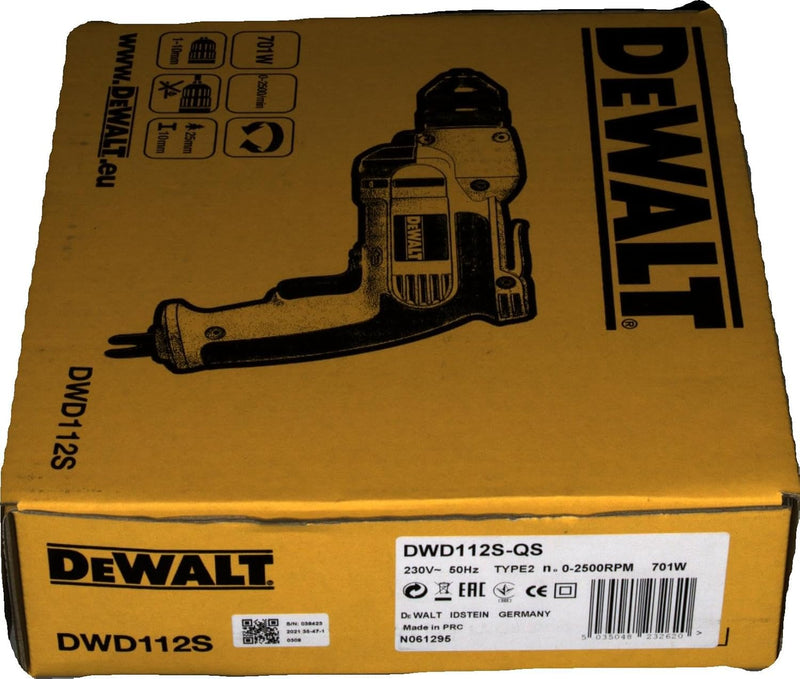 DeWalt DWD112S-QS DWD112S Bohrmaschine 701Watt 10mm, 701 W, 230 V