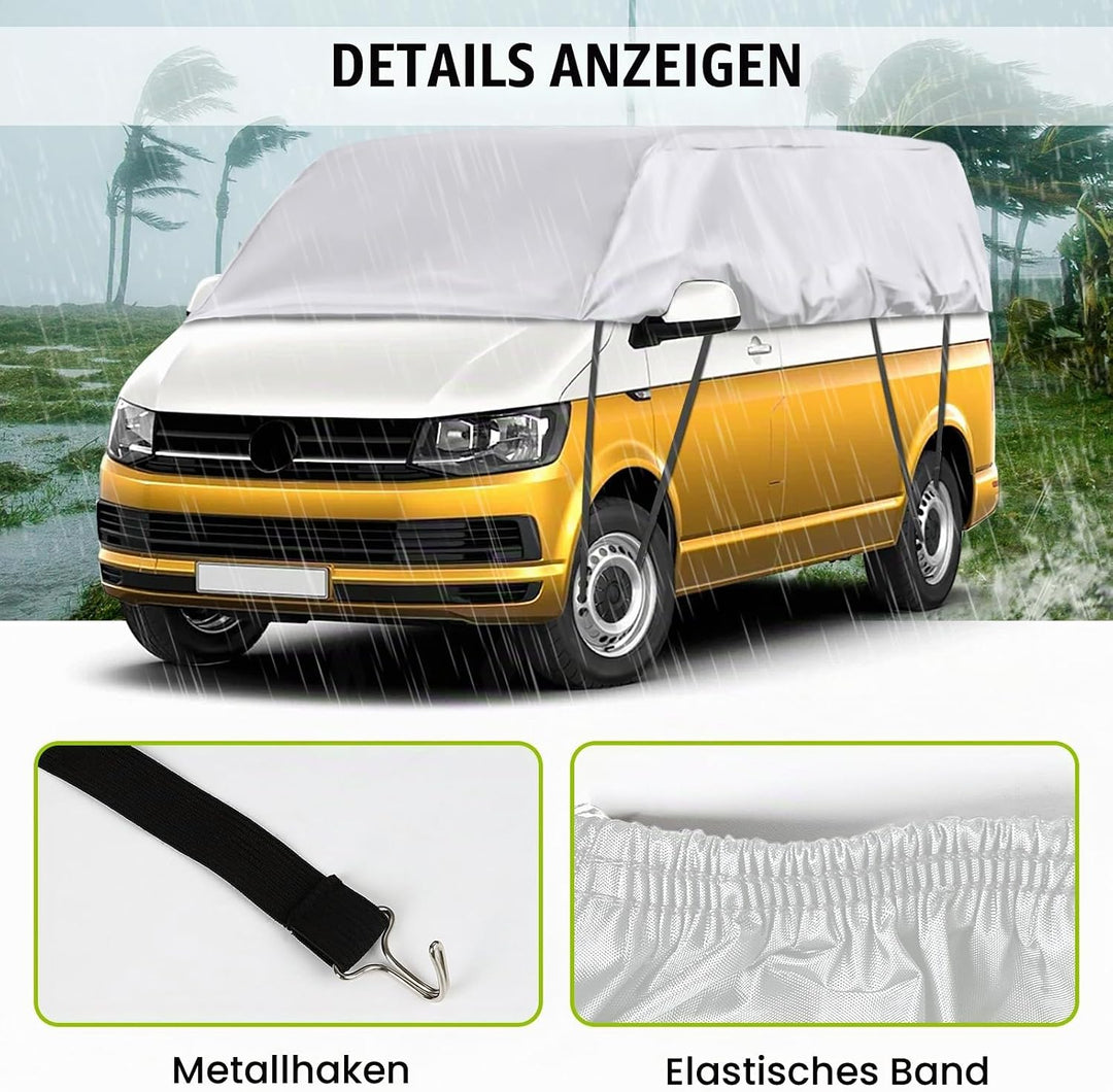 Autoabdeckung Wasserdicht Ersatz für VW T5 T6 SWB, Sonnenfest Hälfte Autoabdeckung, Halbgarage UV Be