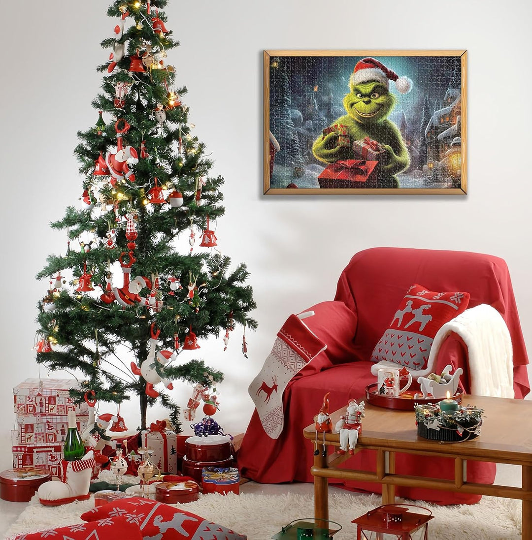 Adventskalender Grinch Puzzles für Kinder und Erwachsene, 24er-Box mit 1008 Teilen, Weihnachtspuzzle
