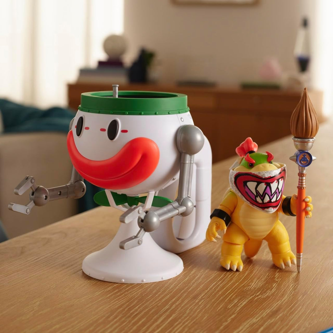 Der Super Mario Galaxy Movie – 13 cm grosse Bowser Jr.-Figur mit Clownauto, Pinsel und Wasser-Enthül