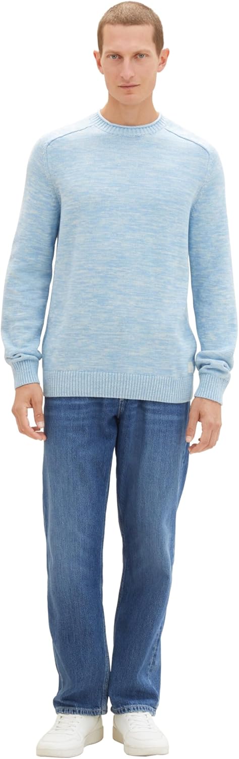 TOM TAILOR Herren Pullover, XXL 34253 - Washed Out Middle Blue Mouline