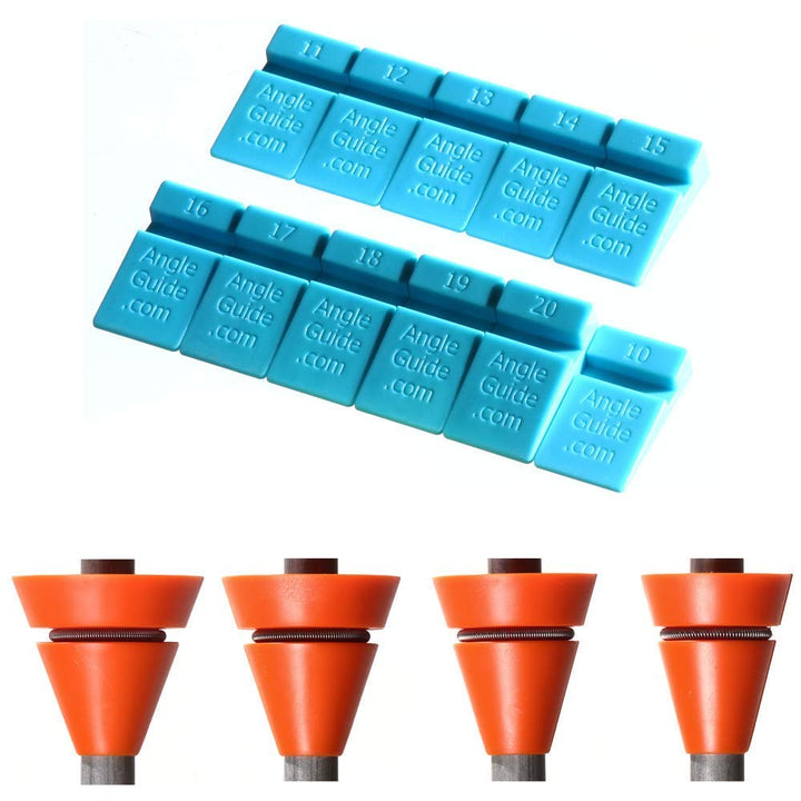 Messerschleifhilfen, Blau zum Schärfen, Orange für die tägliche Pflege