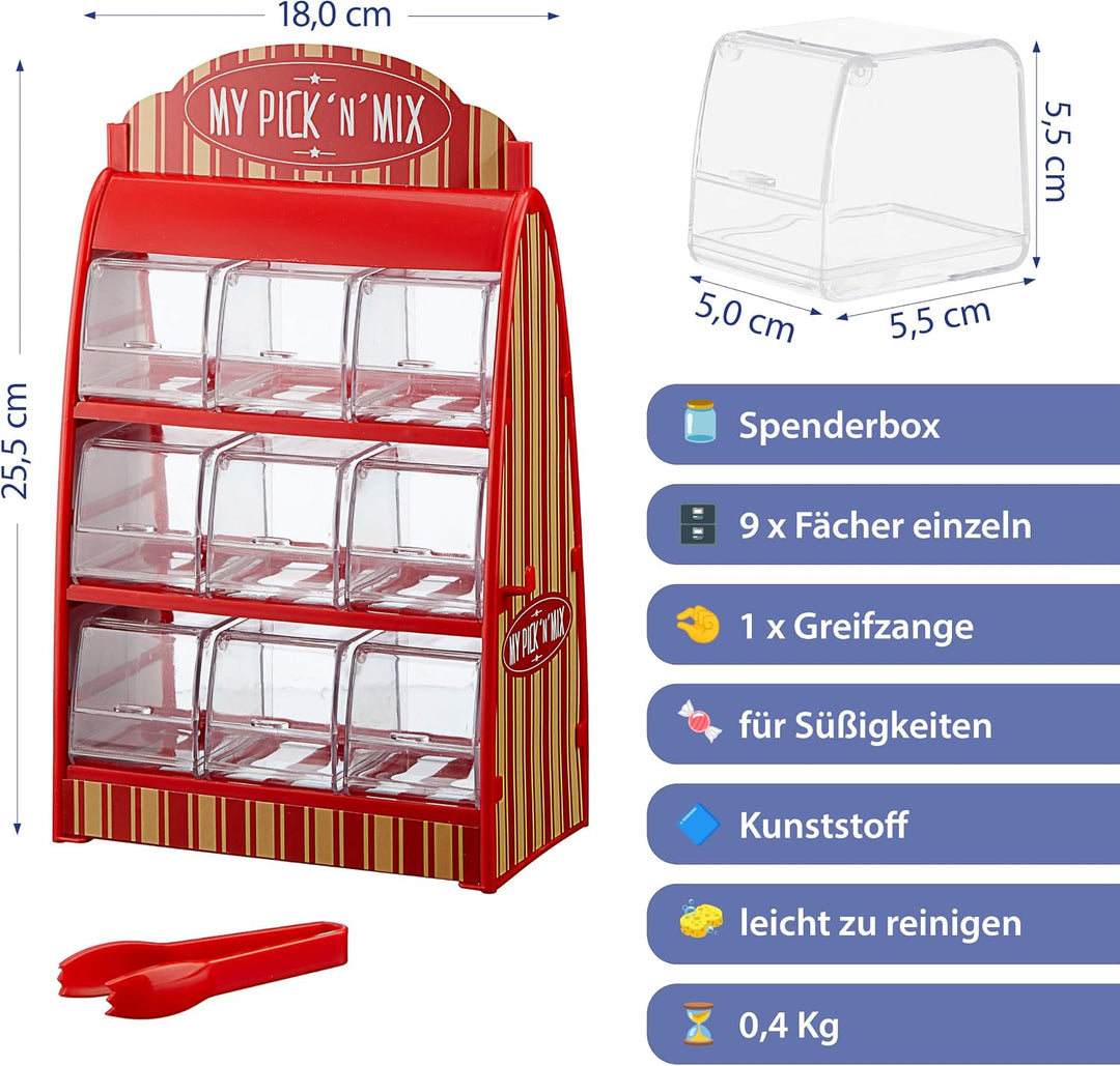Cepewa Süssigkeitenspender Retro Süssigkeitenautomat mit Zange Weingummi Spender 50er Jahre Fruchtgu