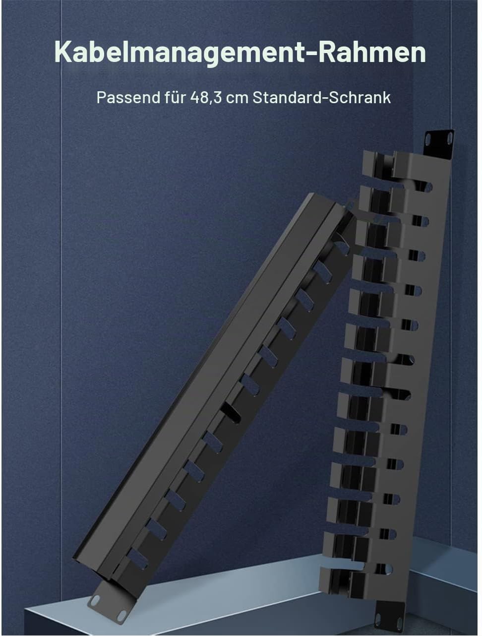1U Kabelmanagement Rack mit Befestigungsschrauben, 12 Schlitz/24 Anschlüsse Metall Fingerkanal Draht