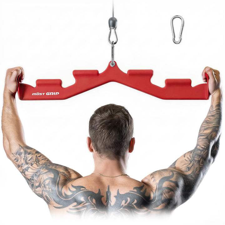 Latzugstange mit 6 Ergonomischen Griffen, Rutschfest Latzug Griff für Das Fitnessstudio Zu Hause, La