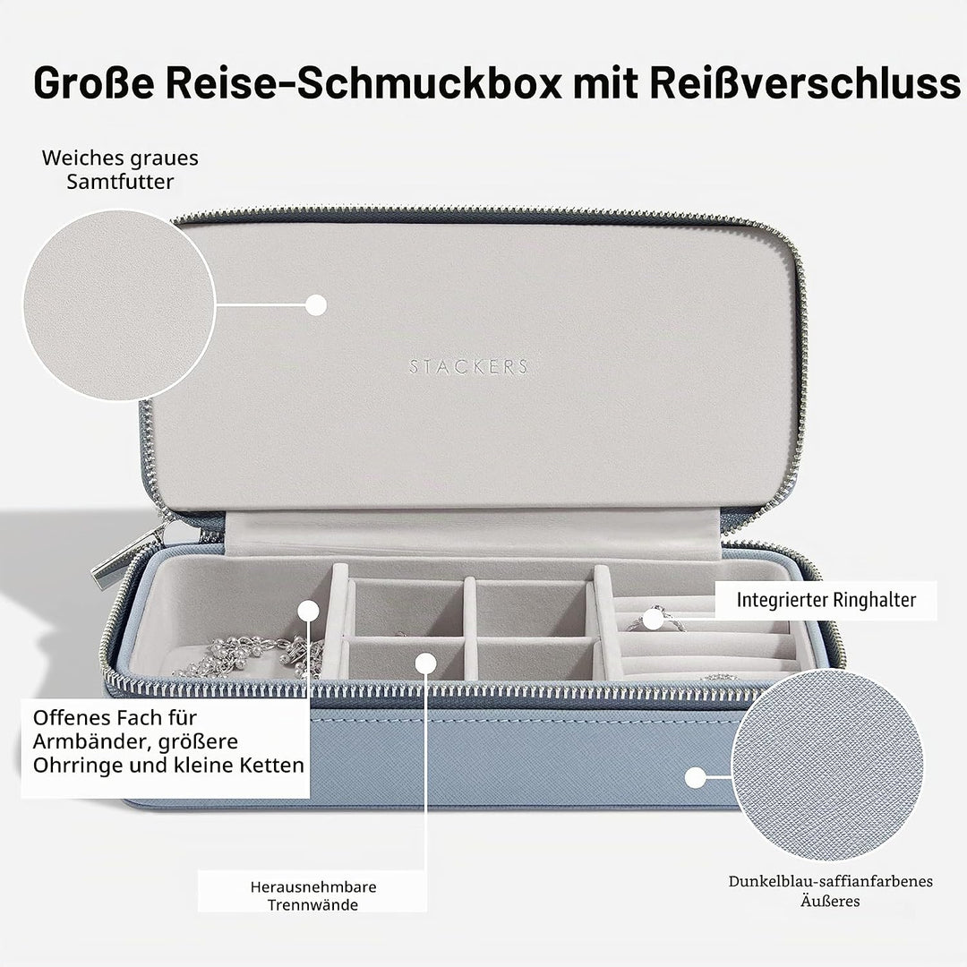 Stackers Altblau Gross & Petite Reise Schmuckschatulle, Altblau
