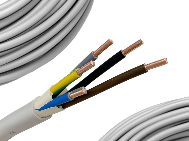 NYM-J 5x10mm² Feuchtraumkabel Mantelleitung 1-40 Meter, Länge:15 Meter, 15 Meter