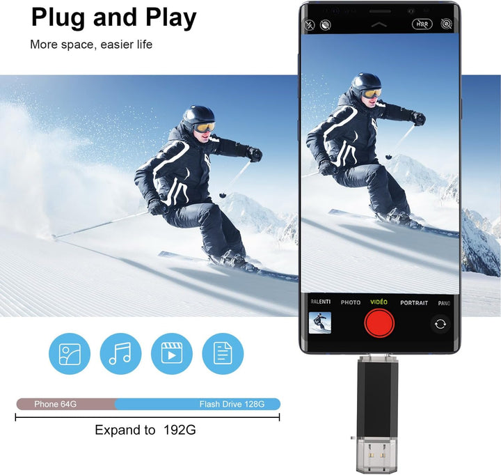 USB C OTG Stick 128GB RAOYI USB 3.0 Type C Stick Dual USB Speicherstick 2-IN-1 Flash Laufwerk 128 GB