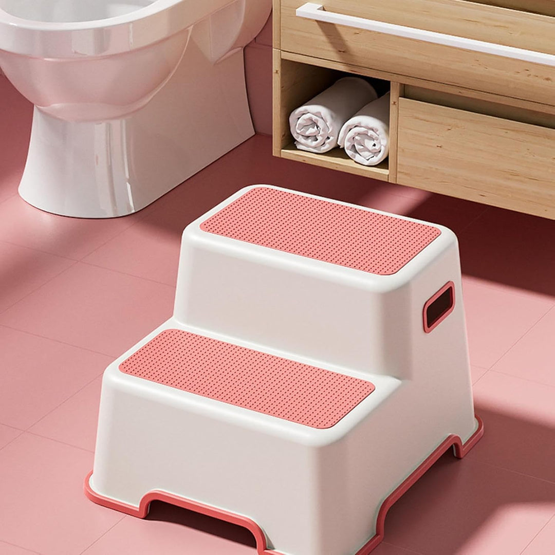 Toilettenhocker | Badezimmerhocker | Duschhocker, Mädchen Töpfchentritt, 2 Stufen Kinder Tritthocker