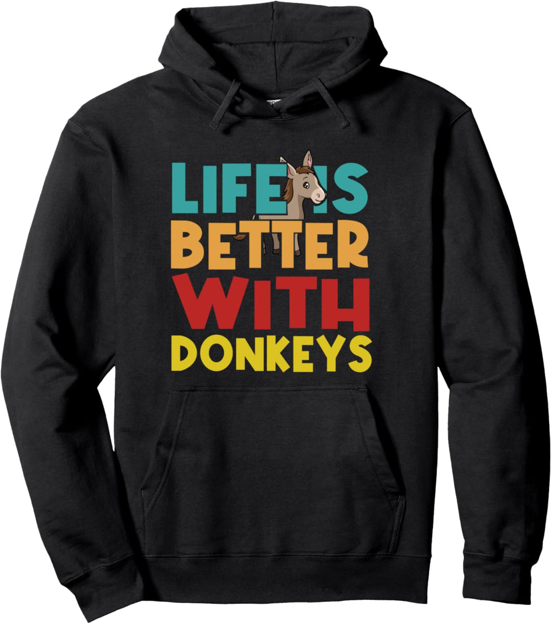 Leben mit Eseln Ironie Maultier Bauernhof Tier Natur Pullover Hoodie