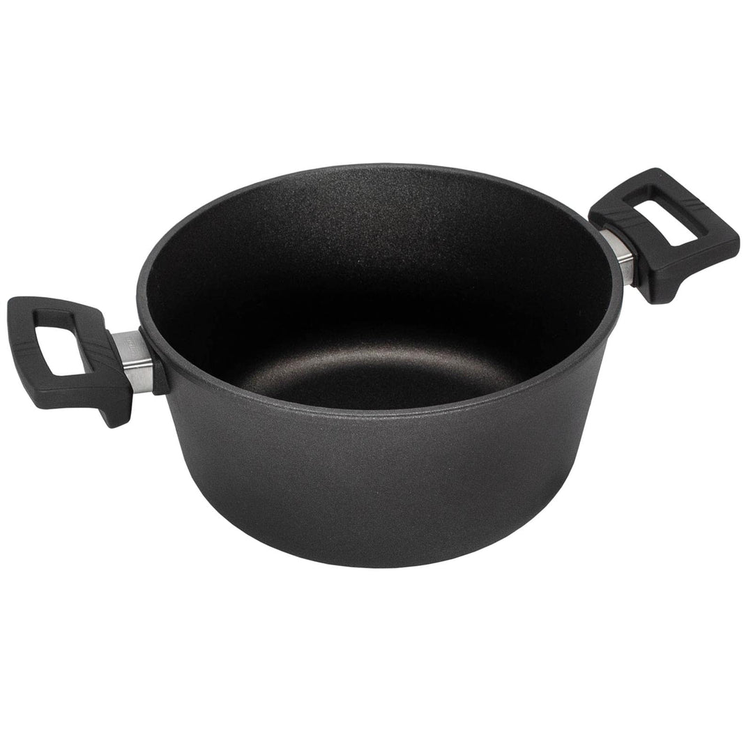 Eurolux Guss-Topf Ø 24 cm - ca. 4,5 Liter - Kleiner hoher Universal-Koch-Topf Aluguss mit Beschichtu