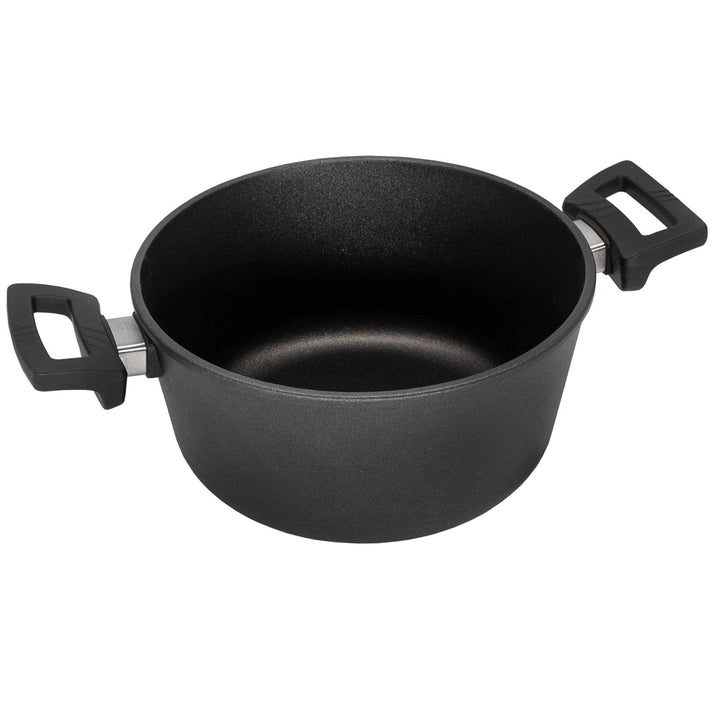 Eurolux Guss-Topf Ø 24 cm - ca. 4,5 Liter - Kleiner hoher Universal-Koch-Topf Aluguss mit Beschichtu