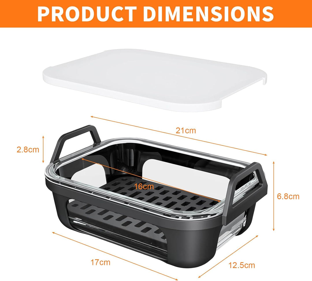 Glas Auflaufform für Ninja AF400EU AF500EU, Airfryer Zubehör mit Deckel