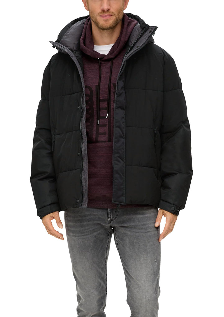 S. Oliver Herren Winterjacke Parka Steppjacke Anorak Warm Wattierte Steppjacke Black L 9999, L 9999